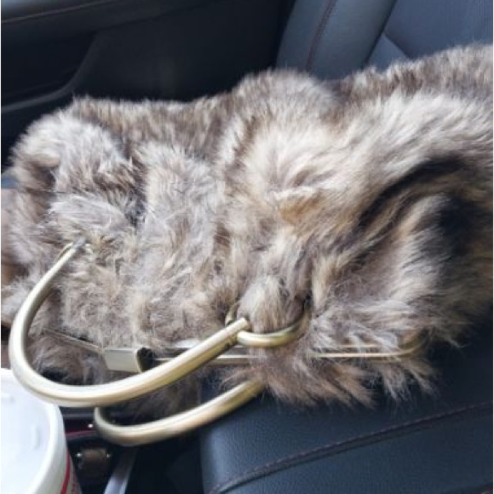 FAUX FUR LARGE TOTE BAG